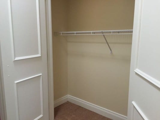 A large closet is in each room.